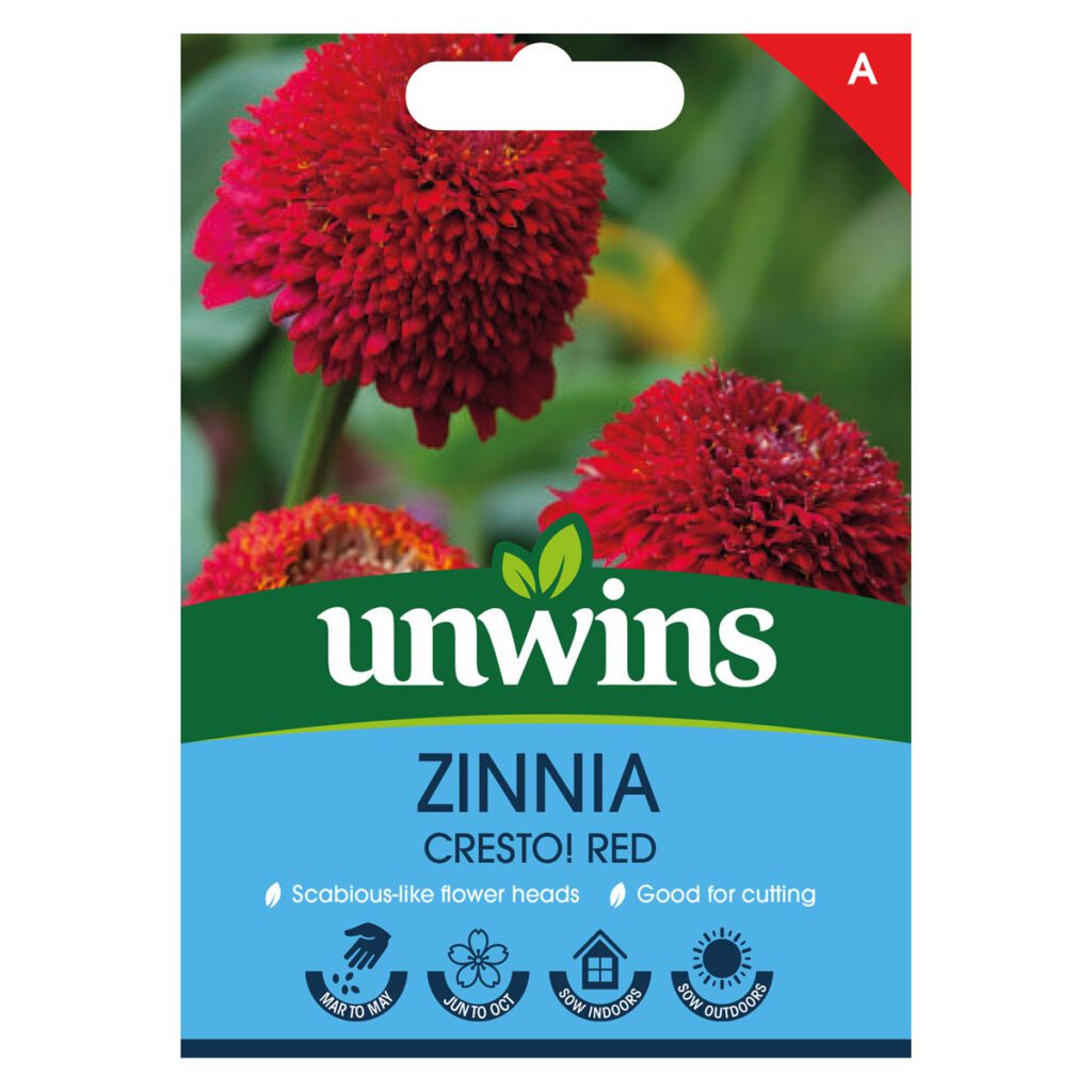 Unwins Zinnia Cresto Red Seeds 5051618036702 2